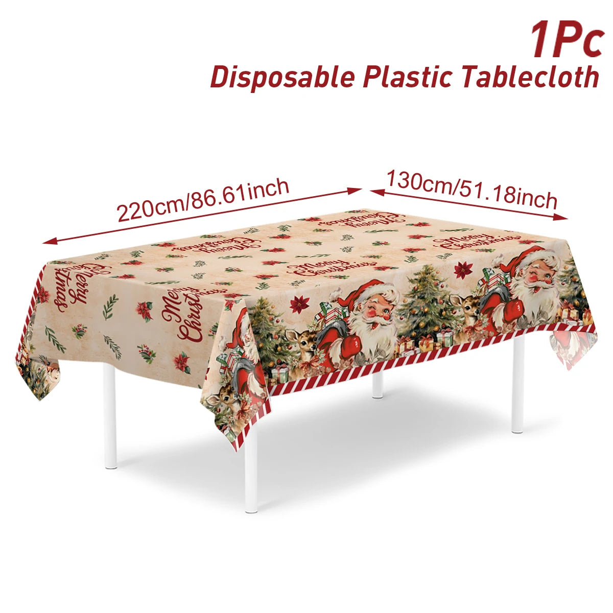 Natale Babbo Natale Tovaglia Buon Natale Decorazioni per la casa 2025 Navidad Noel Xmas Table Cover Happy New Year Gifts
