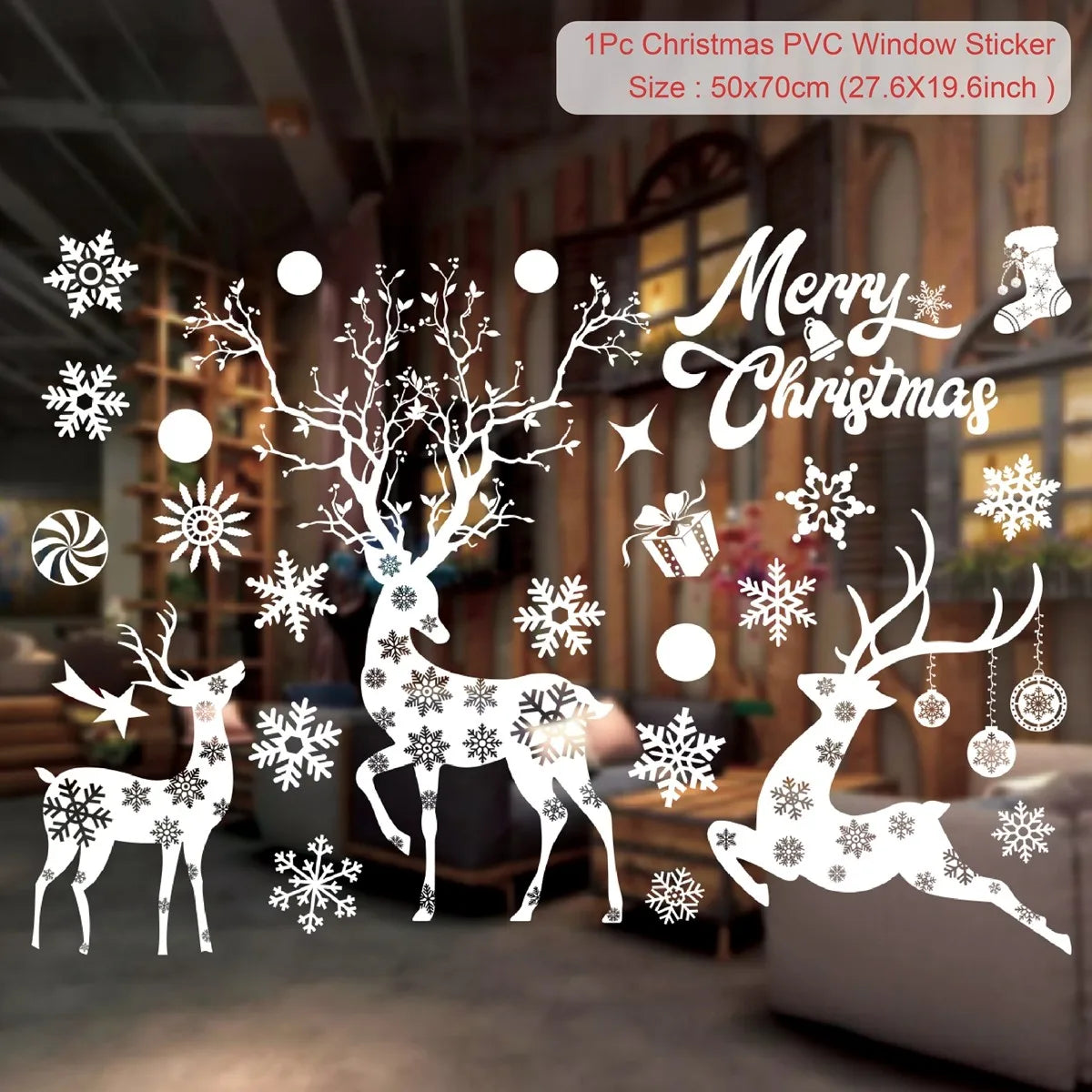 Adesivi per finestre da parete di Natale Sposare decorazioni natalizie per la casa 2024 Ornamenti natalizi Xmas Navidad Regalo Capodanno 2025