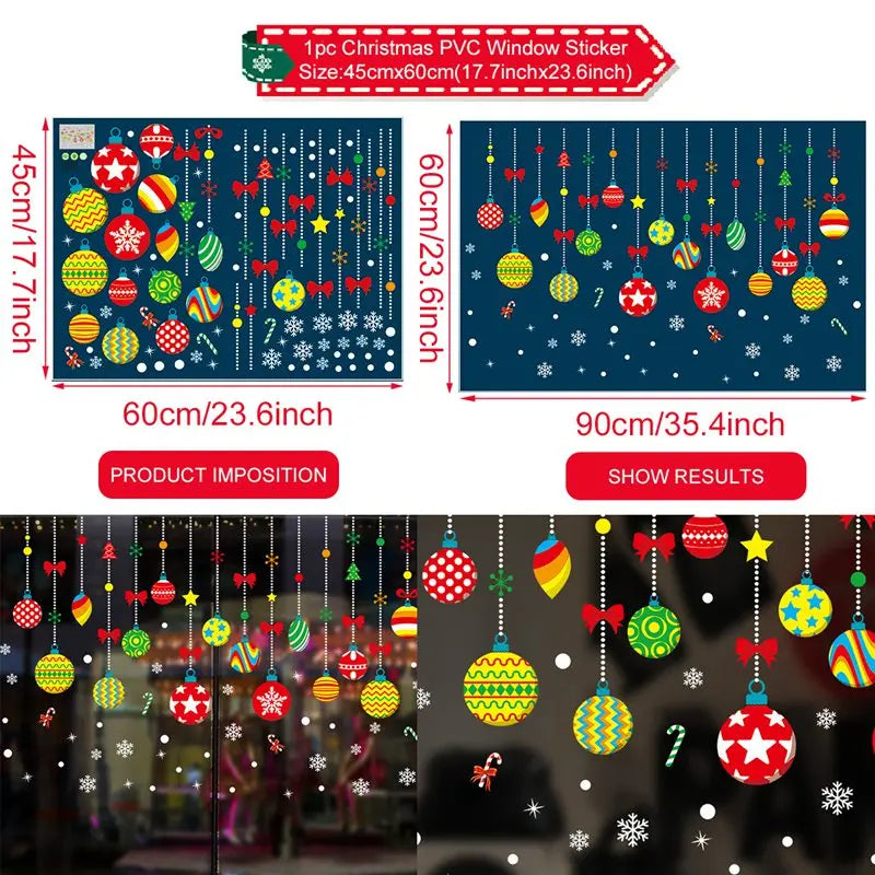 Adesivi per finestre da parete di Natale Sposare decorazioni natalizie per la casa 2024 Ornamenti natalizi Xmas Navidad Regalo Capodanno 2025