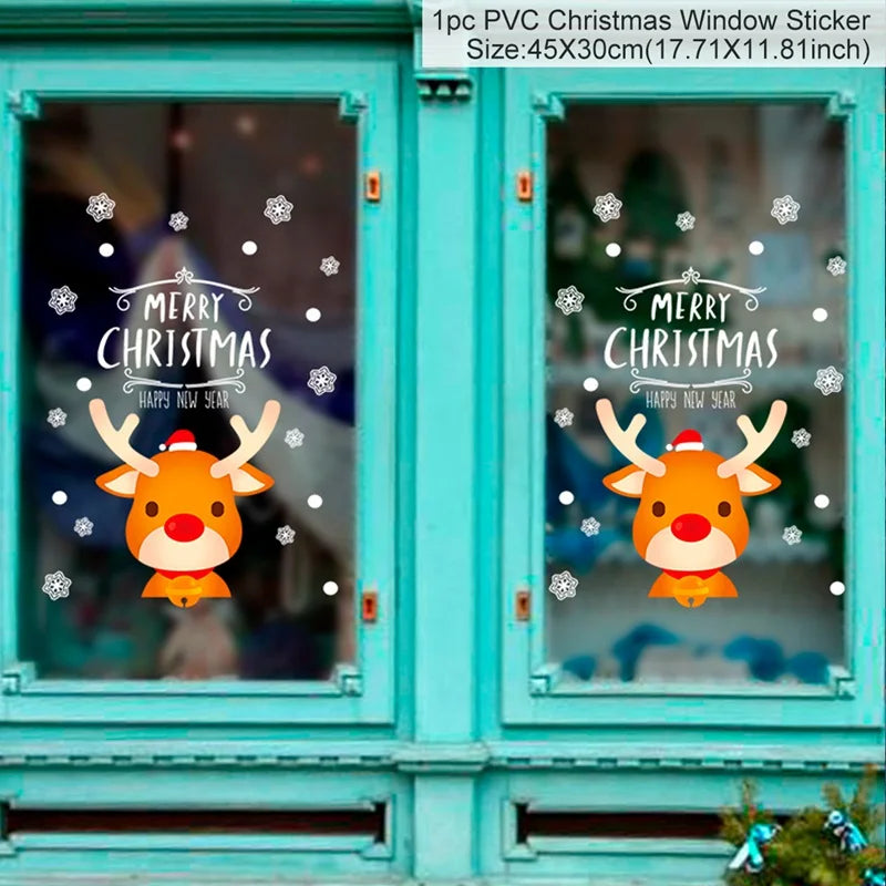 Adesivi per finestre da parete di Natale Sposare decorazioni natalizie per la casa 2024 Ornamenti natalizi Xmas Navidad Regalo Capodanno 2025
