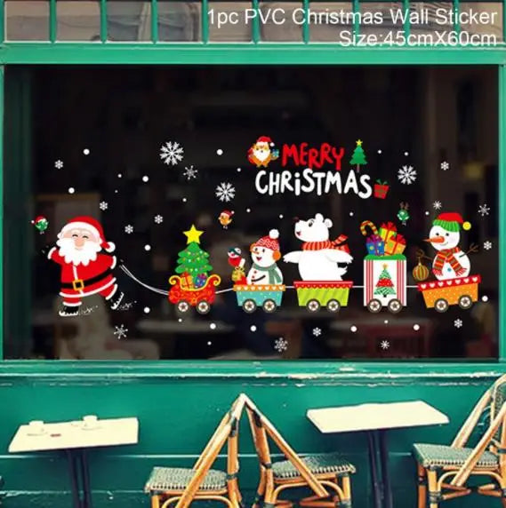 Adesivi per finestre da parete di Natale Sposare decorazioni natalizie per la casa 2024 Ornamenti natalizi Xmas Navidad Regalo Capodanno 2025