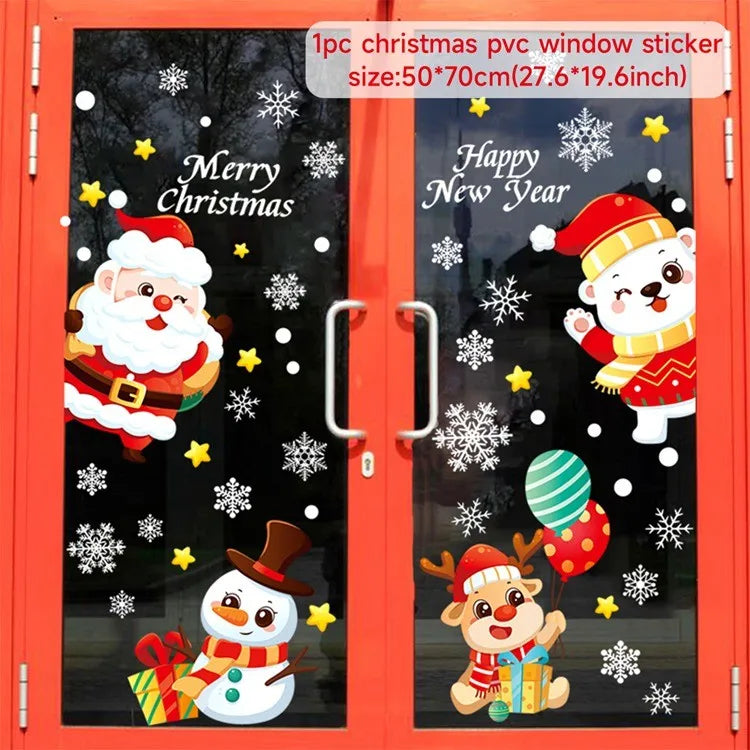 Adesivi per finestre da parete di Natale Sposare decorazioni natalizie per la casa 2024 Ornamenti natalizi Xmas Navidad Regalo Capodanno 2025