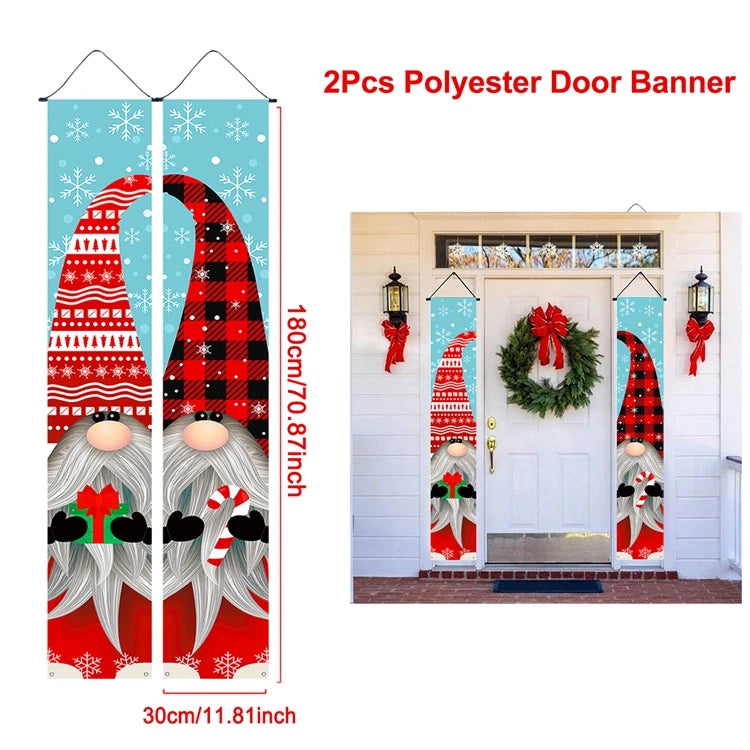 Banner per porta sospeso di Natale Decorazione di buon Natale per la casa 2025 Decorazione della porta di Natale Navidad Notal Noel Ornamento di Capodanno 2026