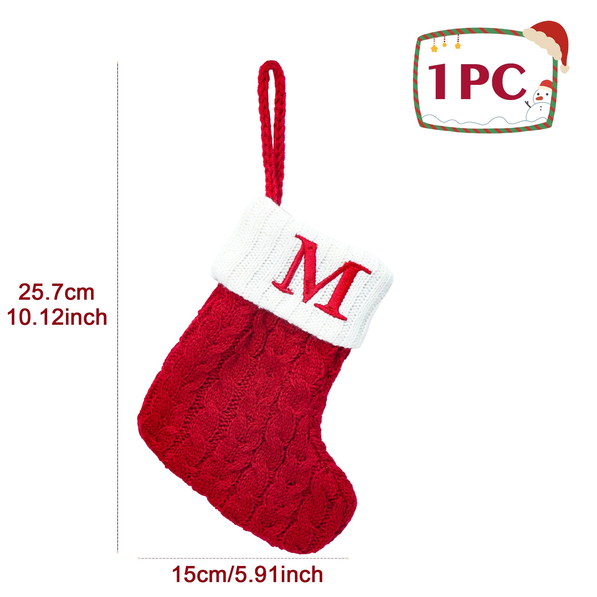 Calzini di Natale Maglia Fiocco di neve Lettera Calza Decorazione natalizia 2025 per la casa Ornamento dell'albero di Natale Regalo Navidad Natal 2026