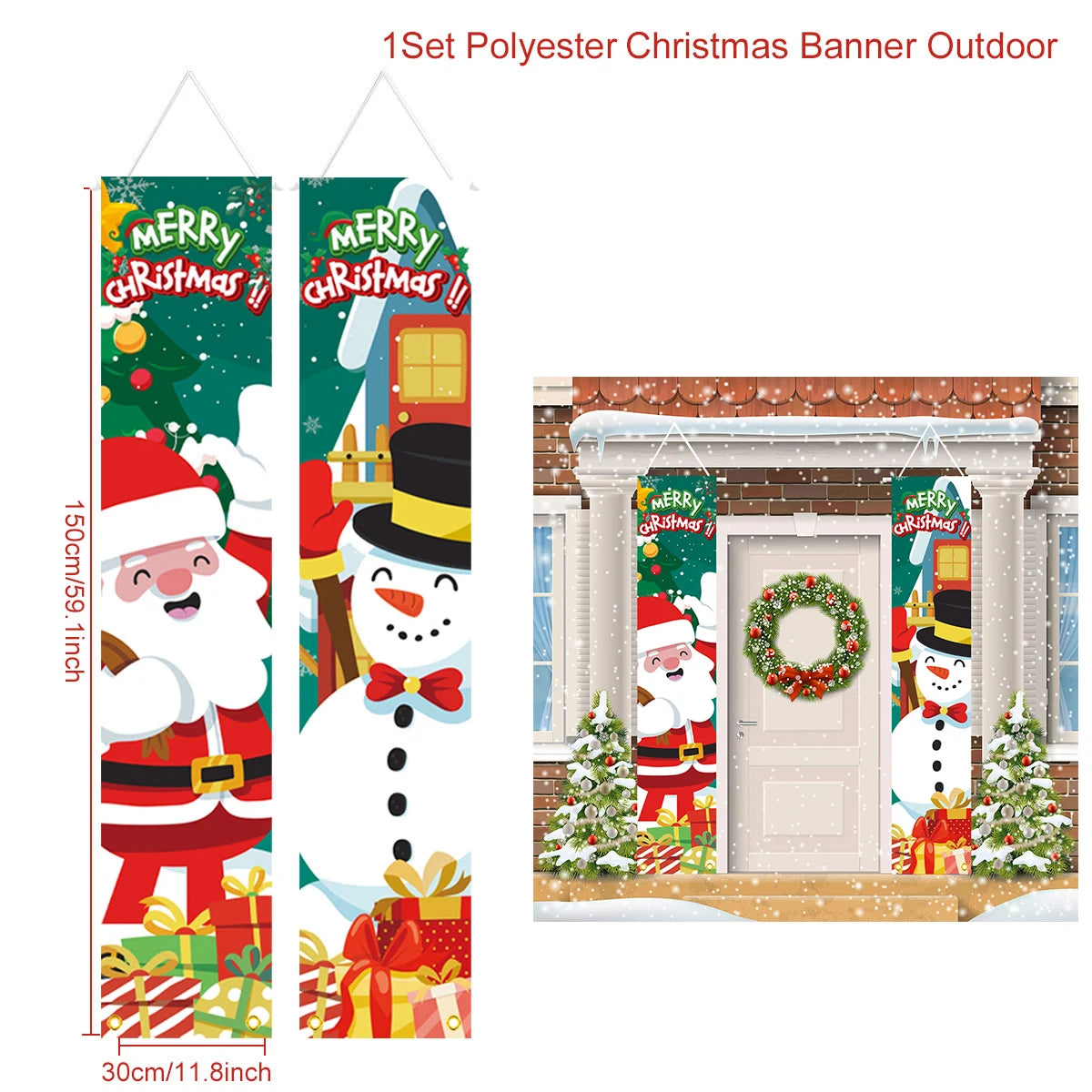 Banner per porta sospeso di Natale Decorazione di buon Natale per la casa 2025 Decorazione della porta di Natale Navidad Notal Noel Ornamento di Capodanno 2026