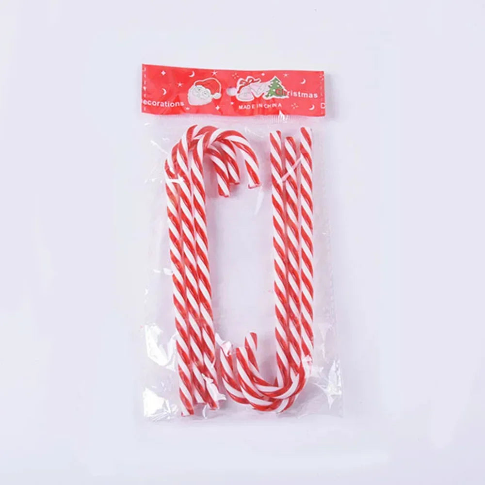 6 pezzi bastoni di Natale decorazione dell'albero di Natale 15cm bastoni di caramelle acriliche Capodanno appeso stampella ciondolo decorazione Navidad Ornamenti