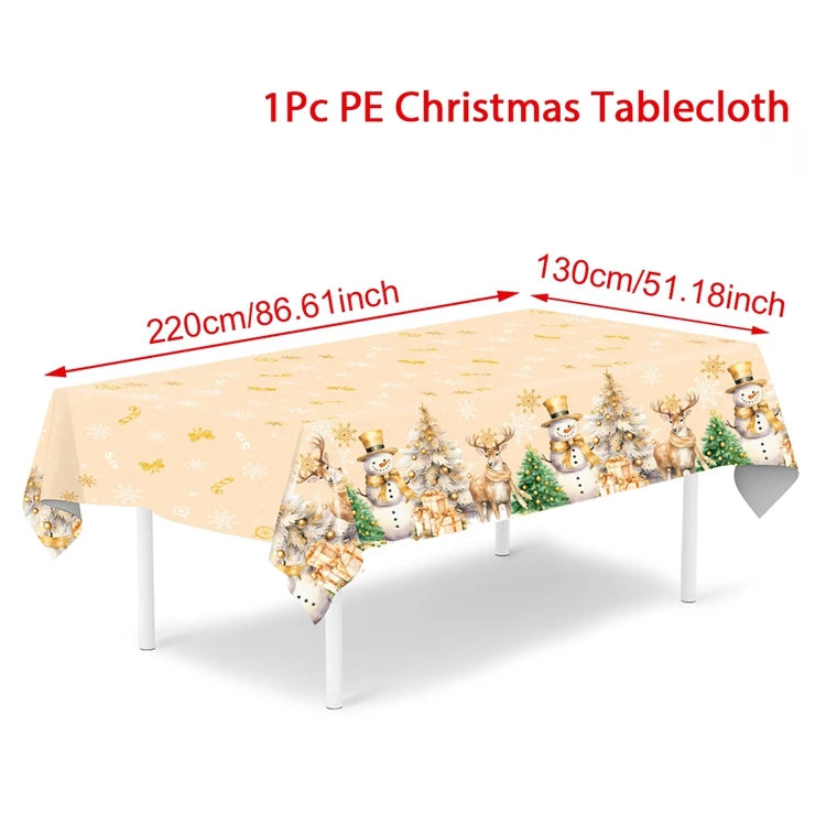 Natale Babbo Natale Tovaglia Buon Natale Decorazioni per la casa 2025 Navidad Noel Xmas Table Cover Happy New Year Gifts