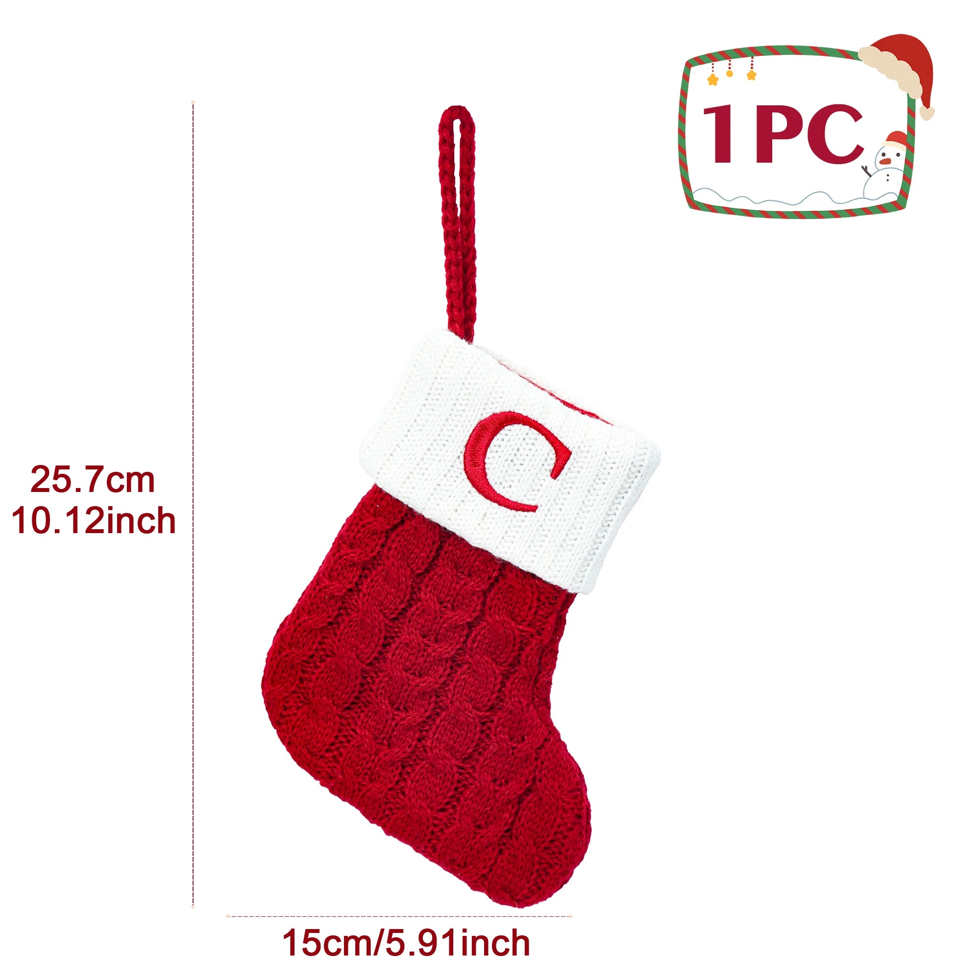 Calzini di Natale Maglia Fiocco di neve Lettera Calza Decorazione natalizia 2025 per la casa Ornamento dell'albero di Natale Regalo Navidad Natal 2026