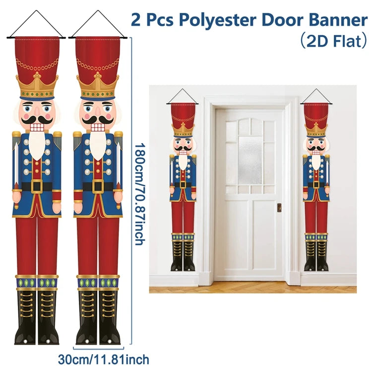 Banner per porta sospeso di Natale Decorazione di buon Natale per la casa 2025 Decorazione della porta di Natale Navidad Notal Noel Ornamento di Capodanno 2026