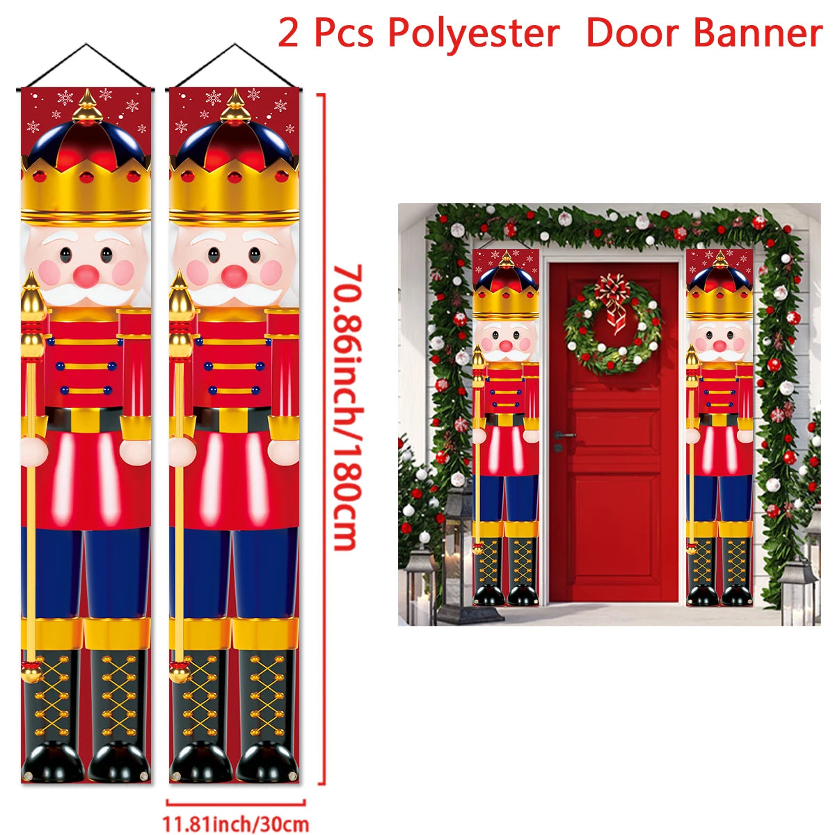 Banner per porta sospeso di Natale Decorazione di buon Natale per la casa 2025 Decorazione della porta di Natale Navidad Notal Noel Ornamento di Capodanno 2026