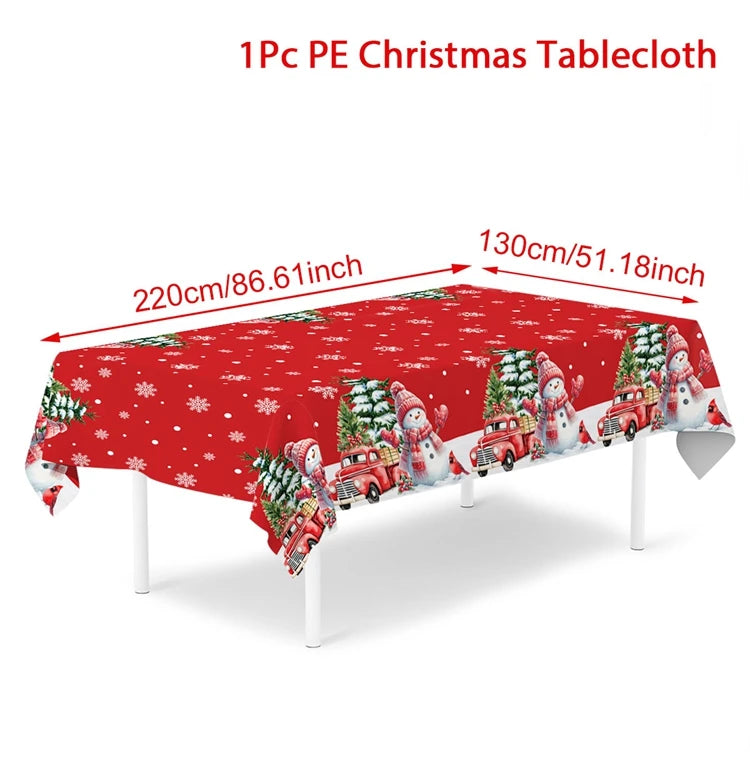 Natale Babbo Natale Tovaglia Buon Natale Decorazioni per la casa 2025 Navidad Noel Xmas Table Cover Happy New Year Gifts