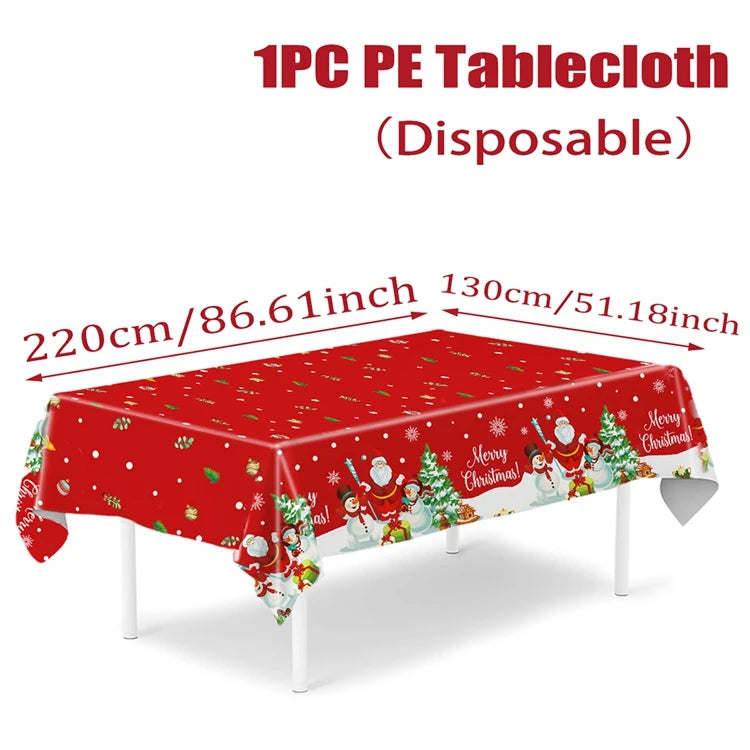 Natale Babbo Natale Tovaglia Buon Natale Decorazioni per la casa 2025 Navidad Noel Xmas Table Cover Happy New Year Gifts