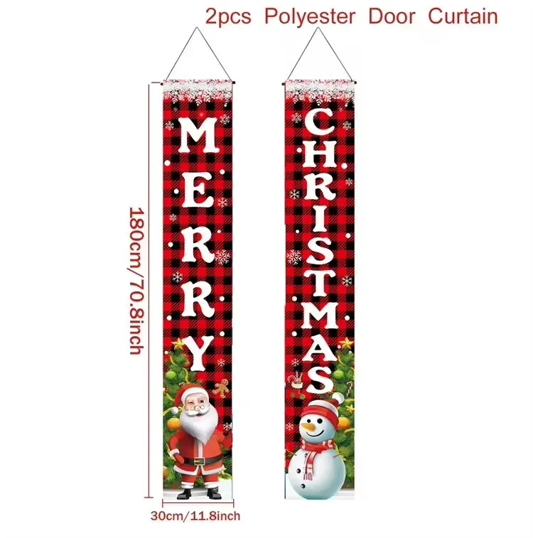 Banner per porta sospeso di Natale Decorazione di buon Natale per la casa 2025 Decorazione della porta di Natale Navidad Notal Noel Ornamento di Capodanno 2026