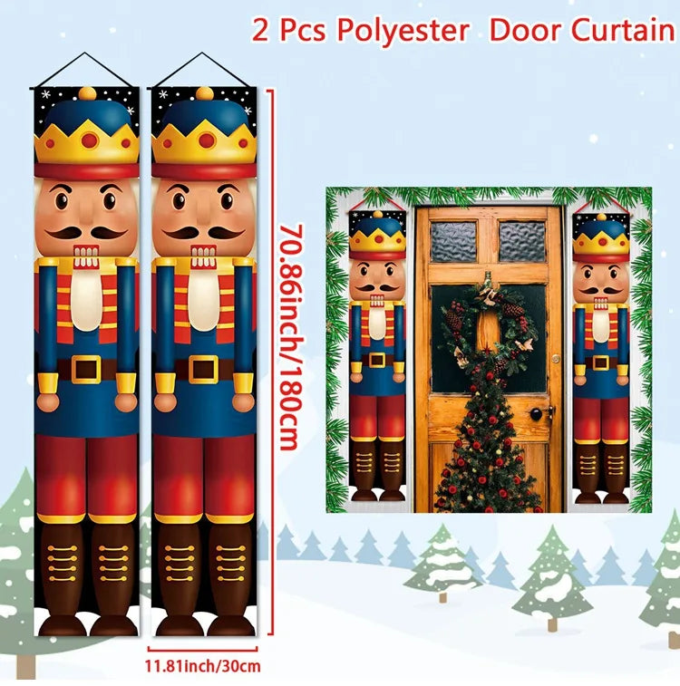 Banner per porta sospeso di Natale Decorazione di buon Natale per la casa 2025 Decorazione della porta di Natale Navidad Notal Noel Ornamento di Capodanno 2026