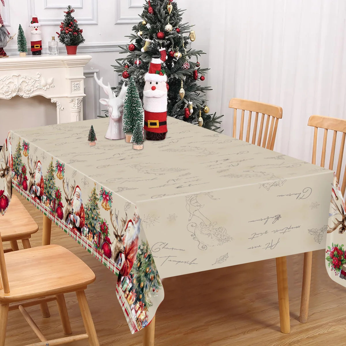 Natale Babbo Natale Tovaglia Buon Natale Decorazioni per la casa 2025 Navidad Noel Xmas Table Cover Happy New Year Gifts