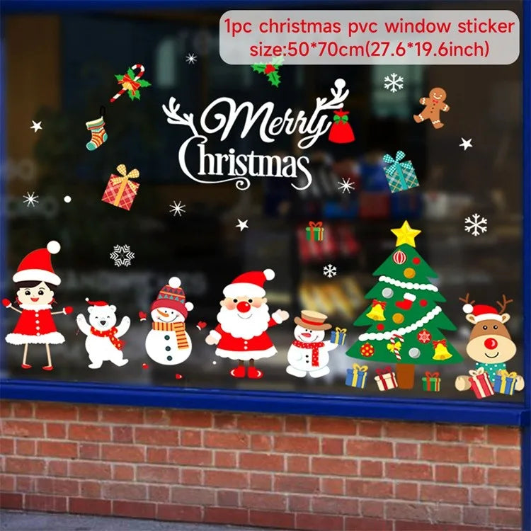 Adesivi per finestre da parete di Natale Sposare decorazioni natalizie per la casa 2024 Ornamenti natalizi Xmas Navidad Regalo Capodanno 2025