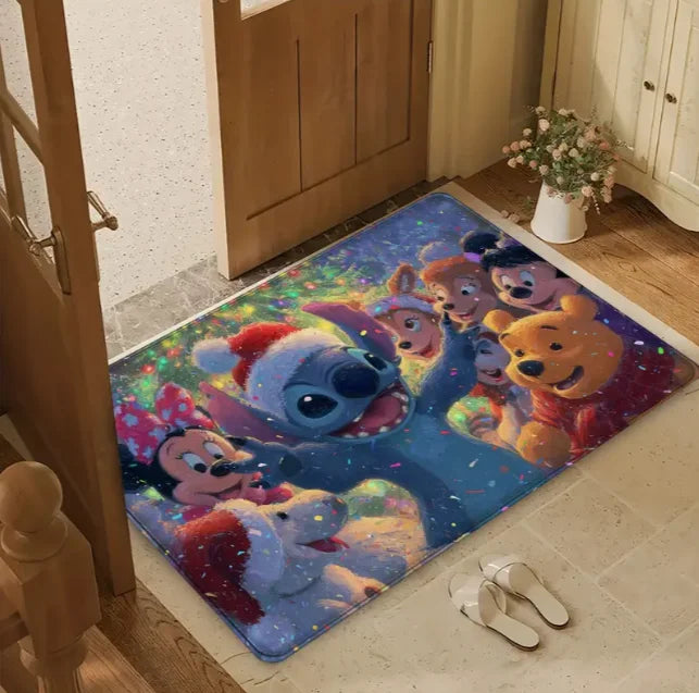 Stitch Friends Tappetino Natale Tappetino Bagno Cucina Camera da letto Soggiorno Porte Tappeti Natale Halloween Decorazione