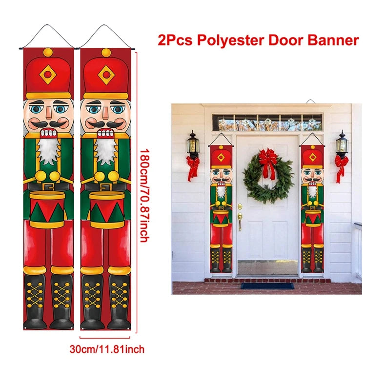 Banner per porta sospeso di Natale Decorazione di buon Natale per la casa 2025 Decorazione della porta di Natale Navidad Notal Noel Ornamento di Capodanno 2026