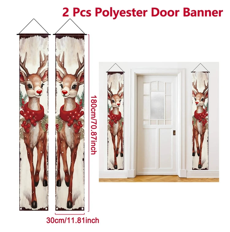 Banner per porta sospeso di Natale Decorazione di buon Natale per la casa 2025 Decorazione della porta di Natale Navidad Notal Noel Ornamento di Capodanno 2026