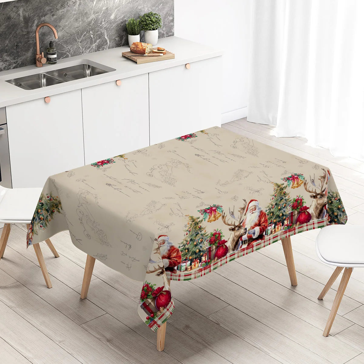 Natale Babbo Natale Tovaglia Buon Natale Decorazioni per la casa 2025 Navidad Noel Xmas Table Cover Happy New Year Gifts