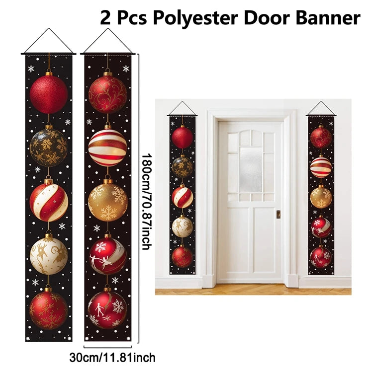 Banner per porta sospeso di Natale Decorazione di buon Natale per la casa 2025 Decorazione della porta di Natale Navidad Notal Noel Ornamento di Capodanno 2026