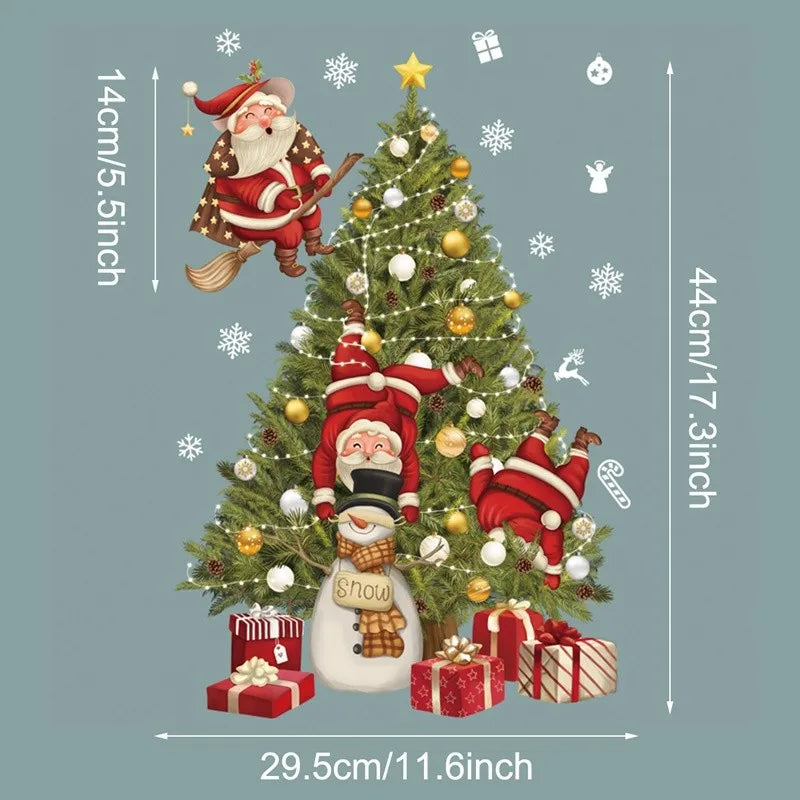 Adesivi per finestre da parete di Natale Sposare decorazioni natalizie per la casa 2024 Ornamenti natalizi Xmas Navidad Regalo Capodanno 2025