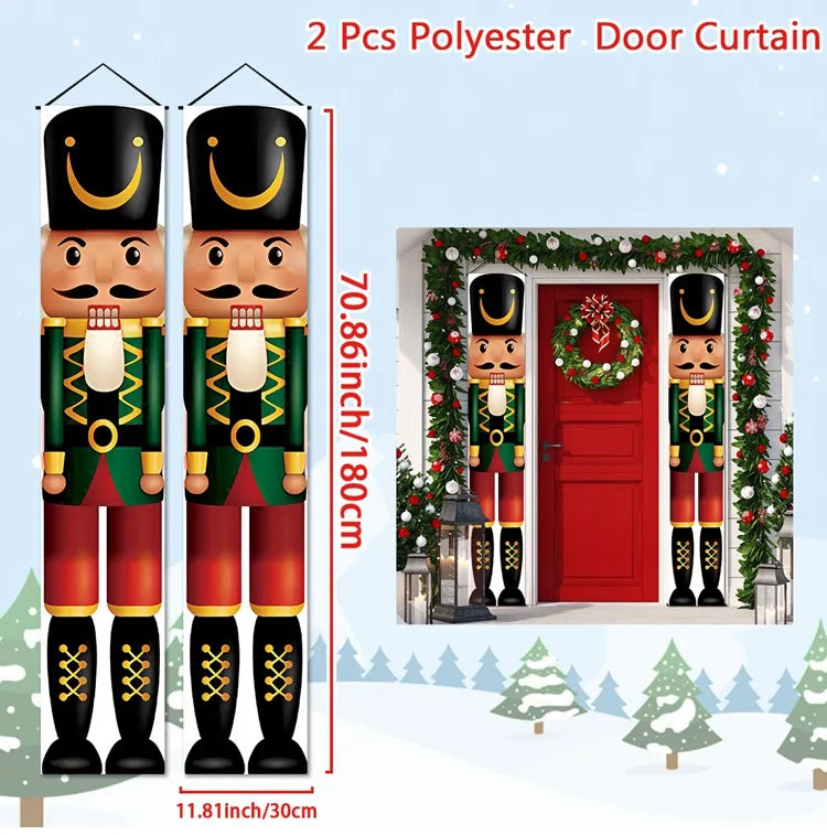 Banner per porta sospeso di Natale Decorazione di buon Natale per la casa 2025 Decorazione della porta di Natale Navidad Notal Noel Ornamento di Capodanno 2026