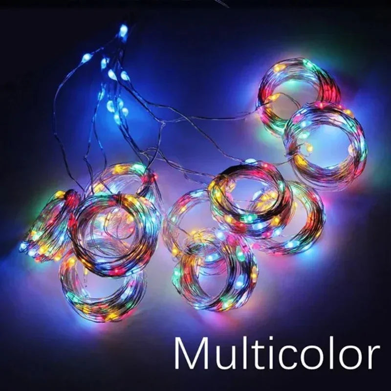 3M LED Curtain String Lights Fairy Decoration USB Holiday Garland Lamp 8 Mode per la casa Giardino Festa di Natale Capodanno Matrimonio