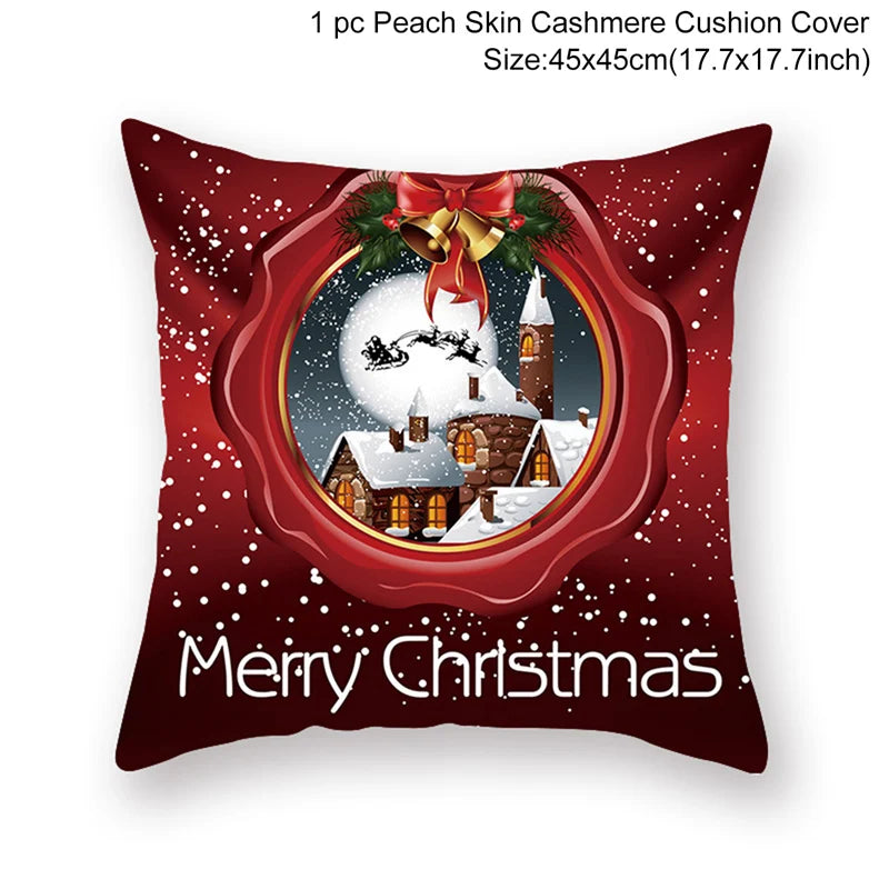 45cm Copricuscino di Natale Federa 2025 Decorazioni natalizie per la casa Ornamento Natale Capodanno Decorazioni natalizie 2025 Noel