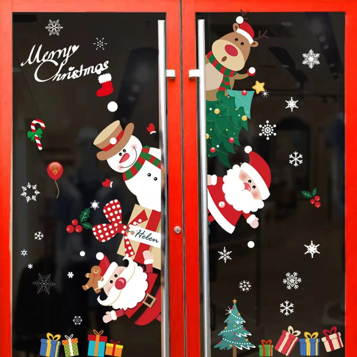 Adesivi per finestre da parete di Natale Sposare decorazioni natalizie per la casa 2024 Ornamenti natalizi Xmas Navidad Regalo Capodanno 2025