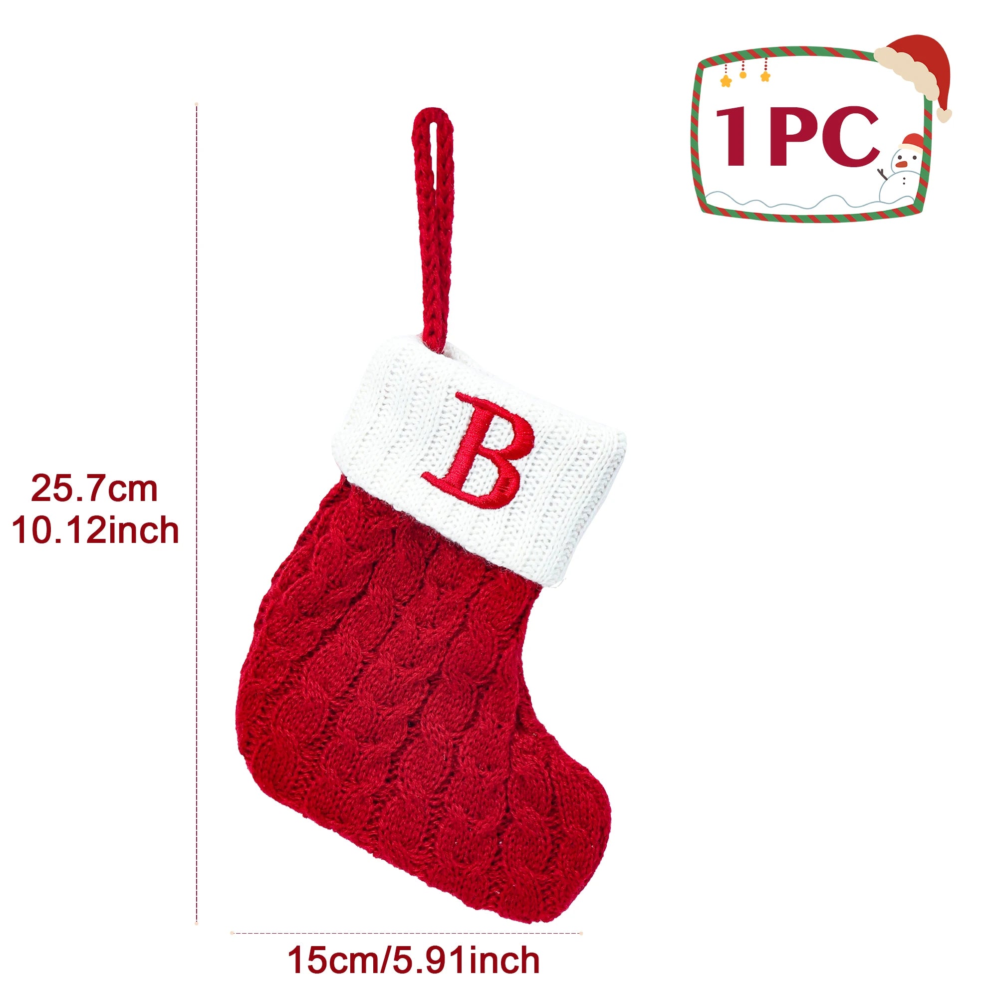 Calzini di Natale Maglia Fiocco di neve Lettera Calza Decorazione natalizia 2025 per la casa Ornamento dell'albero di Natale Regalo Navidad Natal 2026