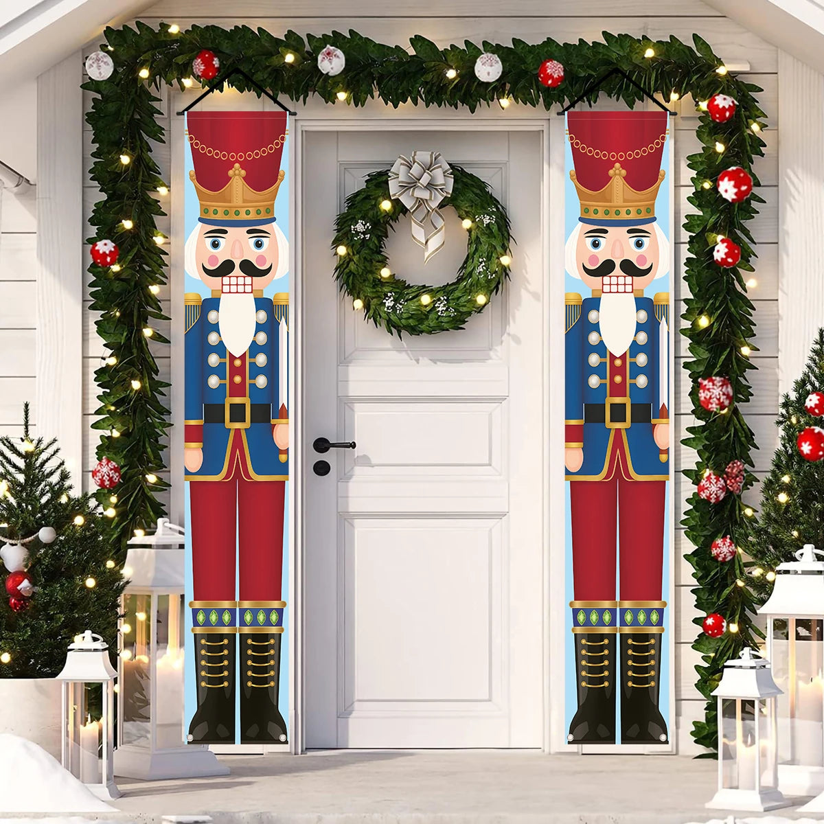Banner per porta sospeso di Natale Decorazione di buon Natale per la casa 2025 Decorazione della porta di Natale Navidad Notal Noel Ornamento di Capodanno 2026