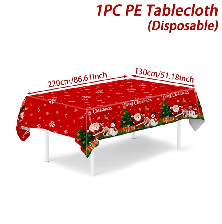 Natale Babbo Natale Tovaglia Buon Natale Decorazioni per la casa 2025 Navidad Noel Xmas Table Cover Happy New Year Gifts