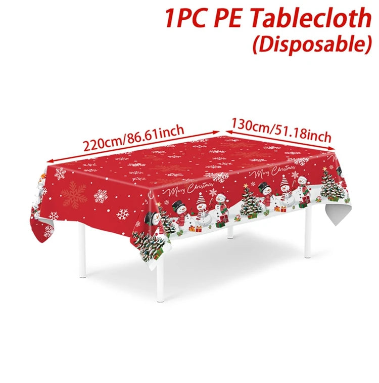 Natale Babbo Natale Tovaglia Buon Natale Decorazioni per la casa 2025 Navidad Noel Xmas Table Cover Happy New Year Gifts