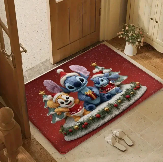 Stitch Friends Tappetino Natale Tappetino Bagno Cucina Camera da letto Soggiorno Porte Tappeti Natale Halloween Decorazione
