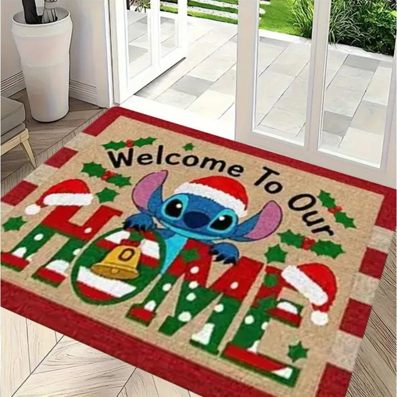 Stitch Friends Tappetino Natale Tappetino Bagno Cucina Camera da letto Soggiorno Porte Tappeti Natale Halloween Decorazione