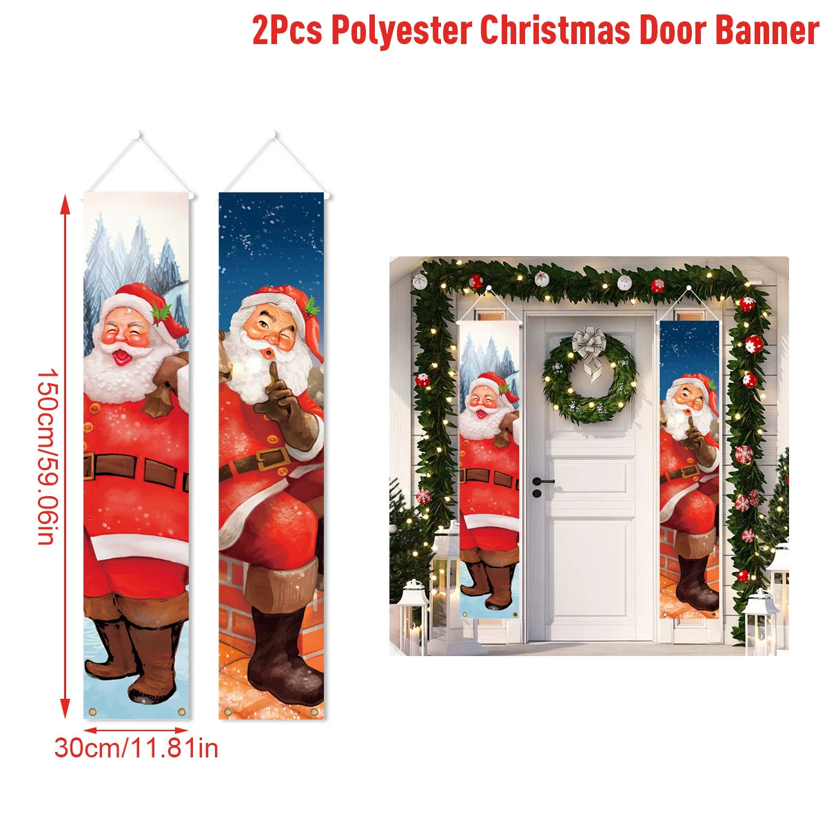 Banner per porta sospeso di Natale Decorazione di buon Natale per la casa 2025 Decorazione della porta di Natale Navidad Notal Noel Ornamento di Capodanno 2026