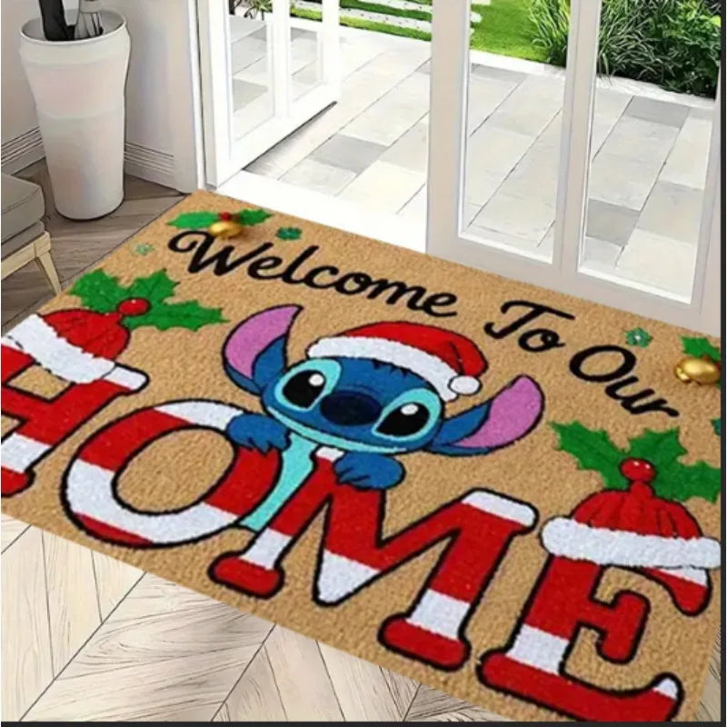 Stitch Friends Tappetino Natale Tappetino Bagno Cucina Camera da letto Soggiorno Porte Tappeti Natale Halloween Decorazione