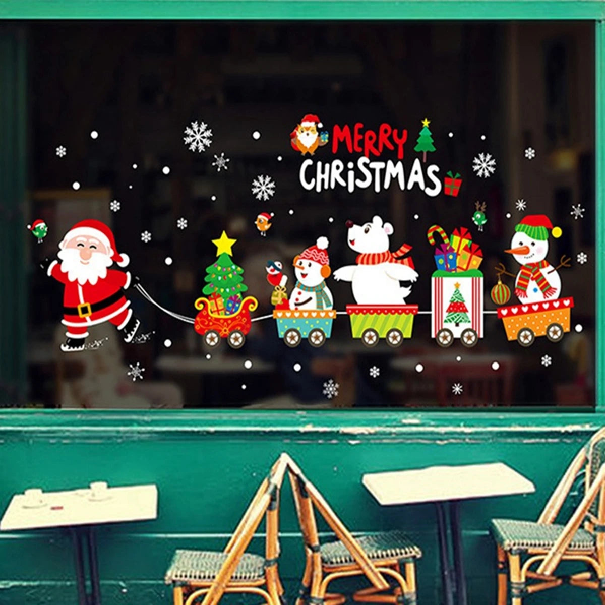 Adesivi per finestre da parete di Natale Sposare decorazioni natalizie per la casa 2024 Ornamenti natalizi Xmas Navidad Regalo Capodanno 2025