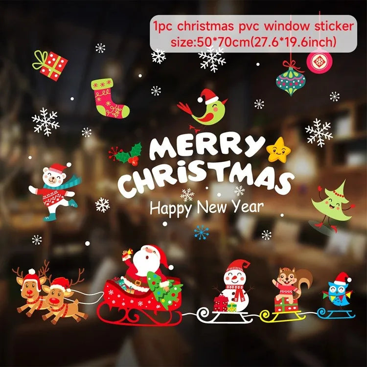 Adesivi per finestre da parete di Natale Sposare decorazioni natalizie per la casa 2024 Ornamenti natalizi Xmas Navidad Regalo Capodanno 2025