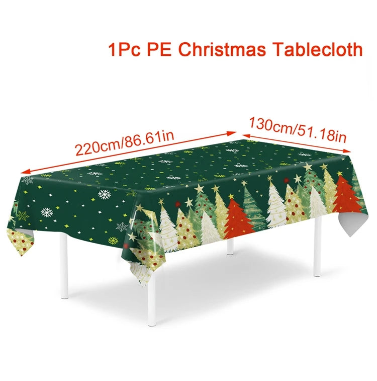 Natale Babbo Natale Tovaglia Buon Natale Decorazioni per la casa 2025 Navidad Noel Xmas Table Cover Happy New Year Gifts