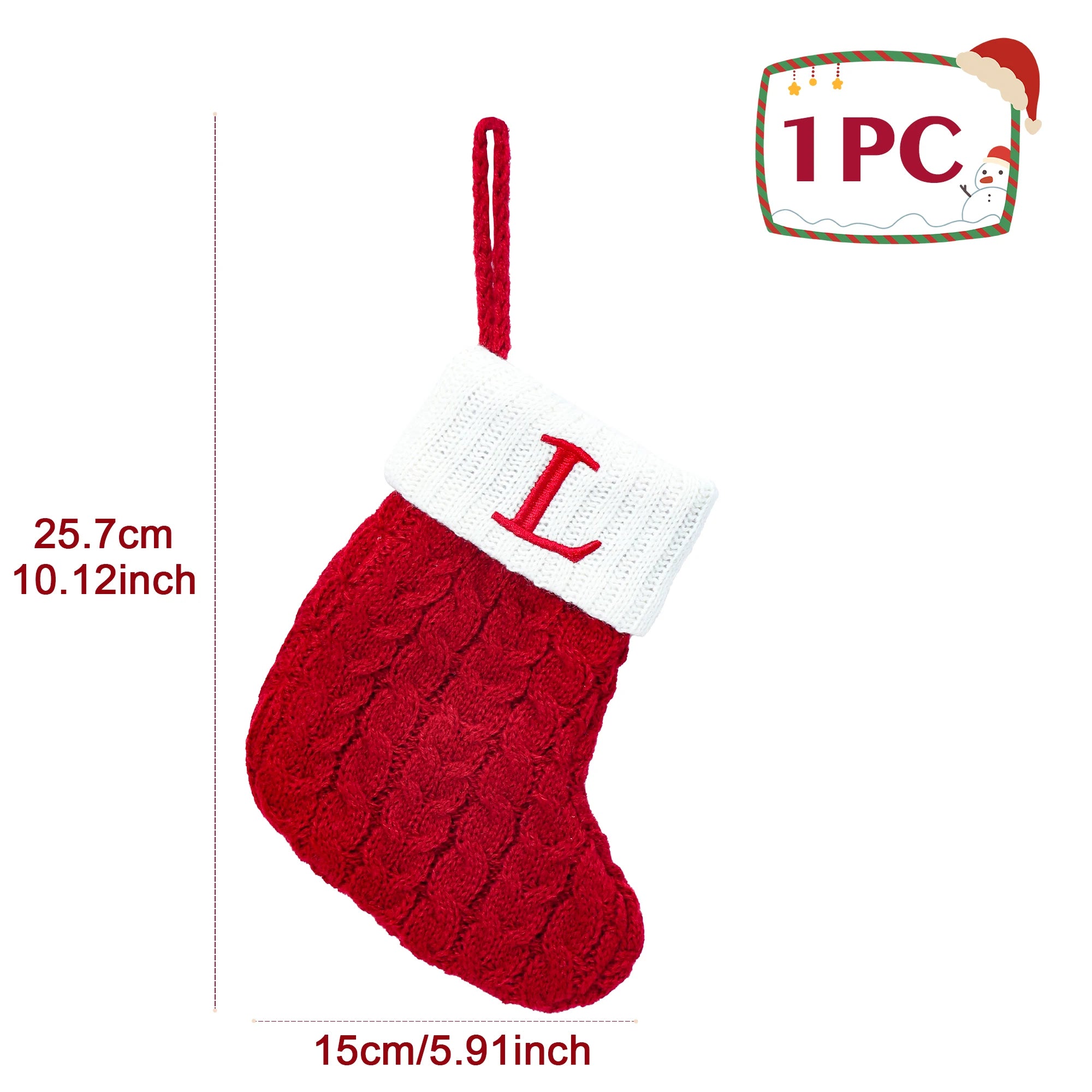 Calzini di Natale Maglia Fiocco di neve Lettera Calza Decorazione natalizia 2025 per la casa Ornamento dell'albero di Natale Regalo Navidad Natal 2026