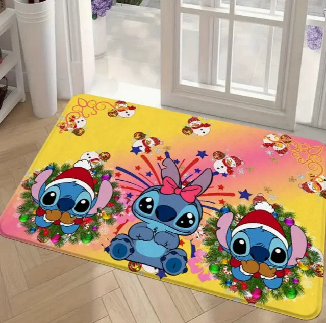 Stitch Friends Tappetino Natale Tappetino Bagno Cucina Camera da letto Soggiorno Porte Tappeti Natale Halloween Decorazione