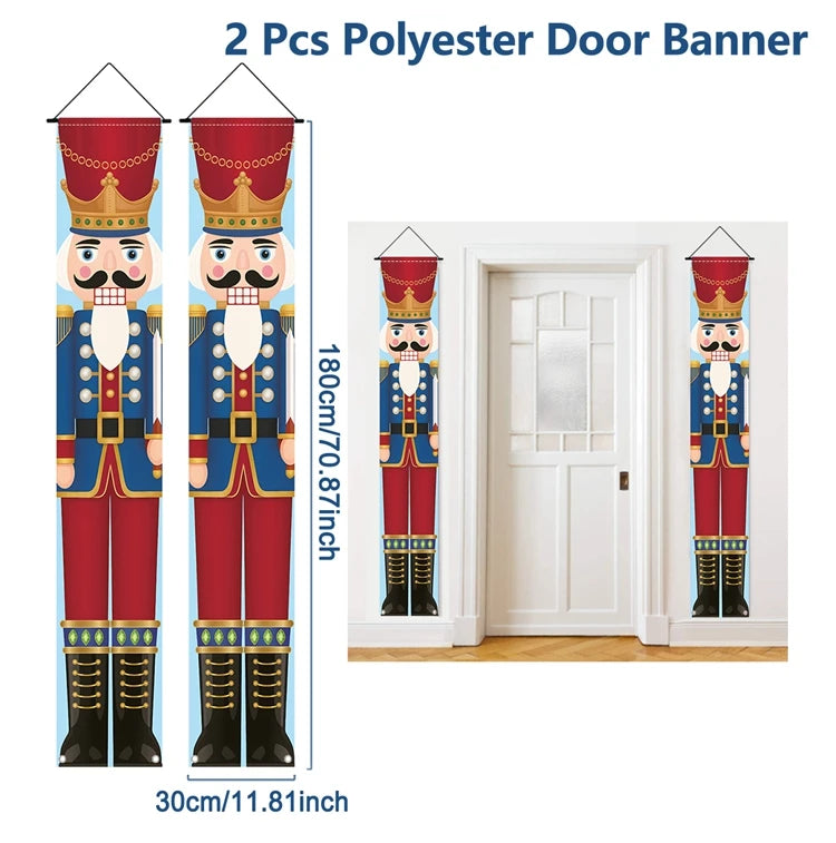 Banner per porta sospeso di Natale Decorazione di buon Natale per la casa 2025 Decorazione della porta di Natale Navidad Notal Noel Ornamento di Capodanno 2026