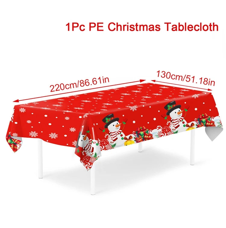 Natale Babbo Natale Tovaglia Buon Natale Decorazioni per la casa 2025 Navidad Noel Xmas Table Cover Happy New Year Gifts