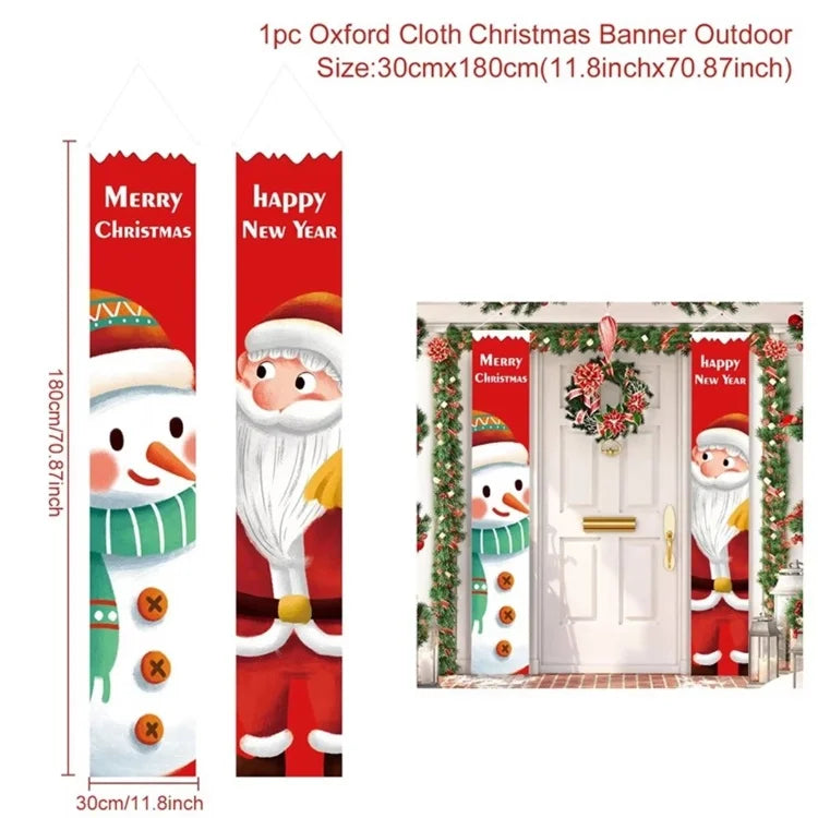 Banner per porta sospeso di Natale Decorazione di buon Natale per la casa 2025 Decorazione della porta di Natale Navidad Notal Noel Ornamento di Capodanno 2026