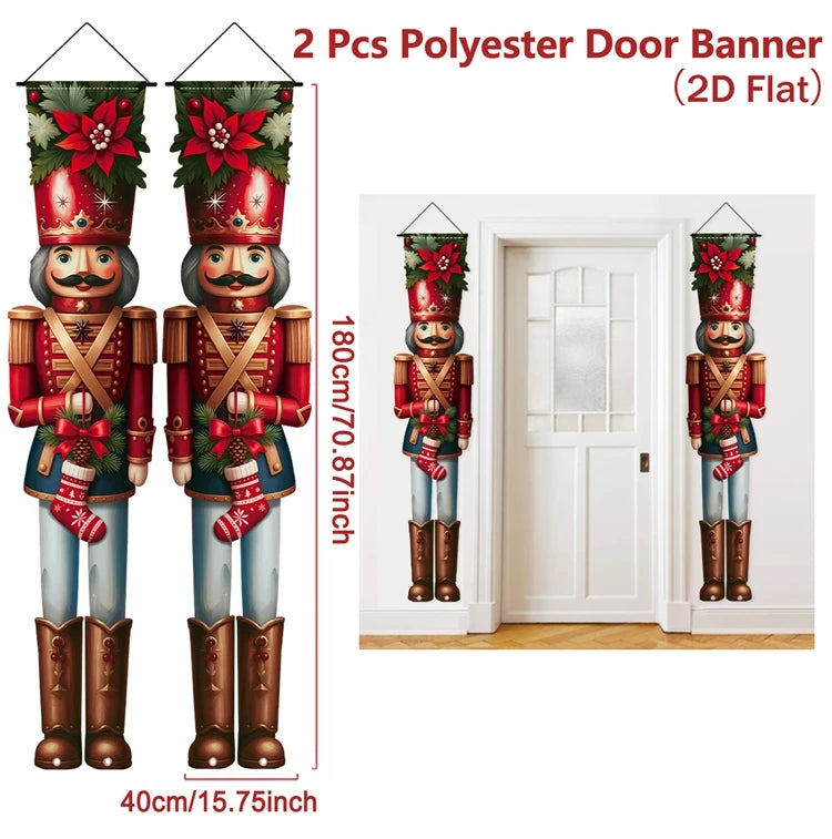 Banner per porta sospeso di Natale Decorazione di buon Natale per la casa 2025 Decorazione della porta di Natale Navidad Notal Noel Ornamento di Capodanno 2026