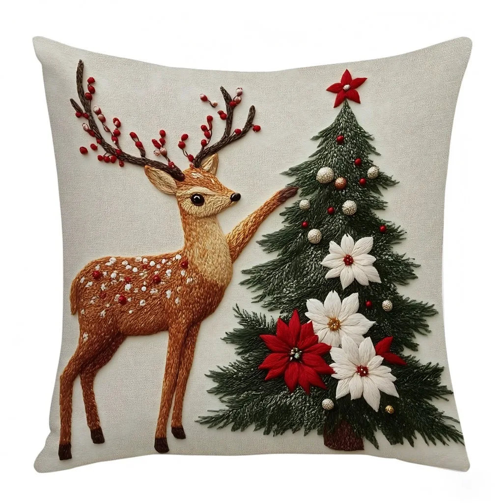 45x45cm Copricuscino di Natale Ogni Babbo Natale Pupazzo di neve Albero di Natale Buon Natale Decor Regalo 2025 Felice Anno Nuovo 2026