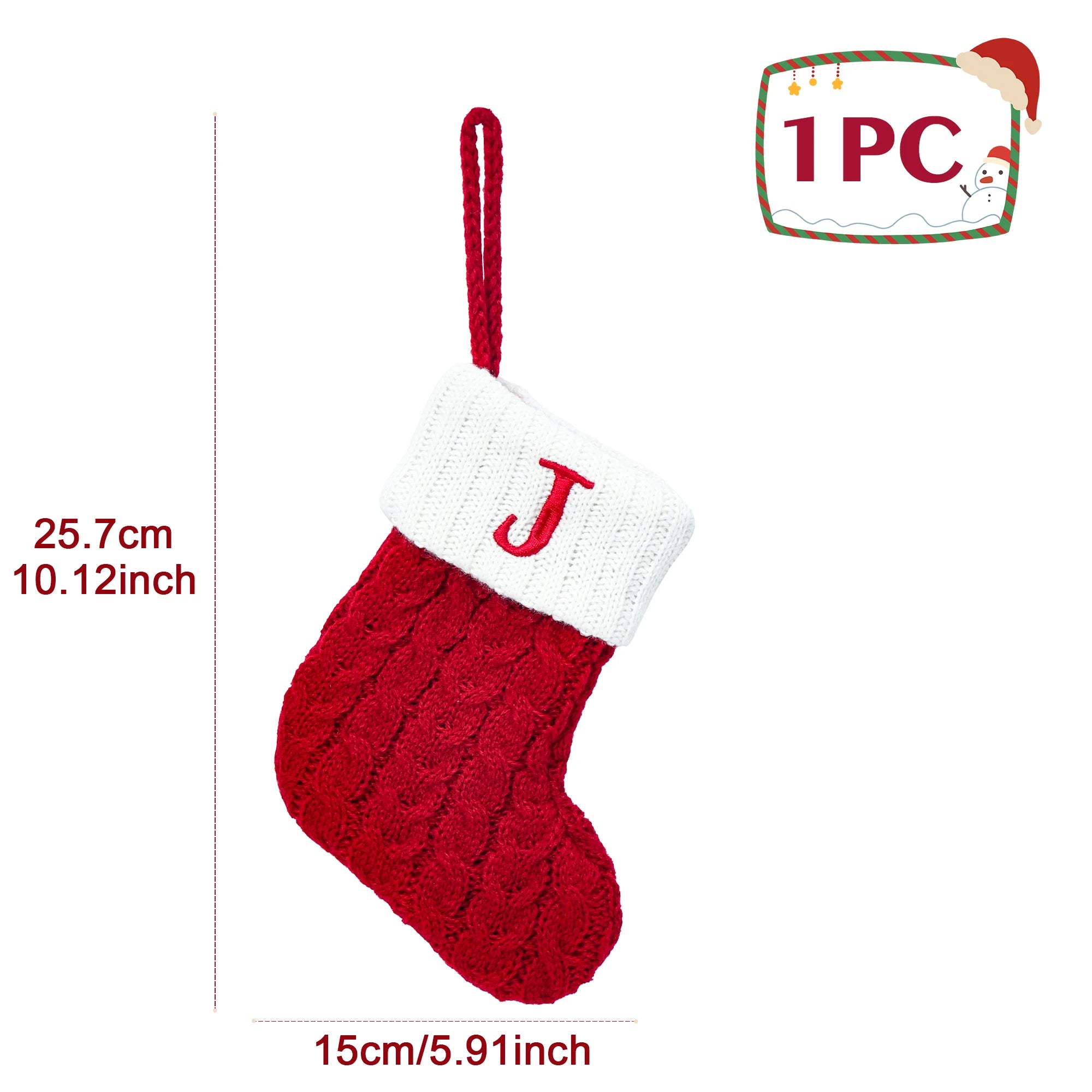Calzini di Natale Maglia Fiocco di neve Lettera Calza Decorazione natalizia 2025 per la casa Ornamento dell'albero di Natale Regalo Navidad Natal 2026