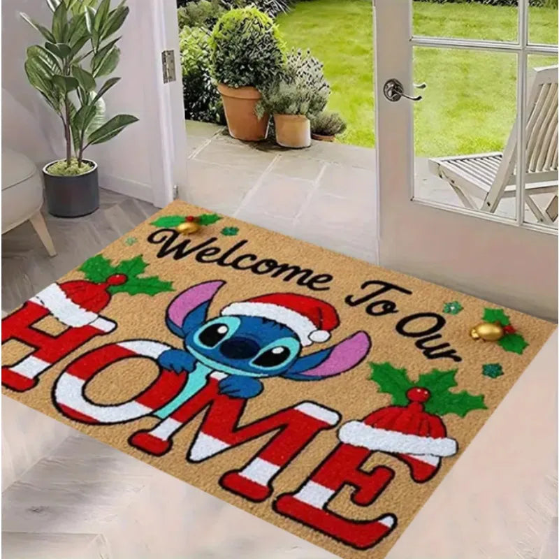 Stitch Friends Tappetino Natale Tappetino Bagno Cucina Camera da letto Soggiorno Porte Tappeti Natale Halloween Decorazione